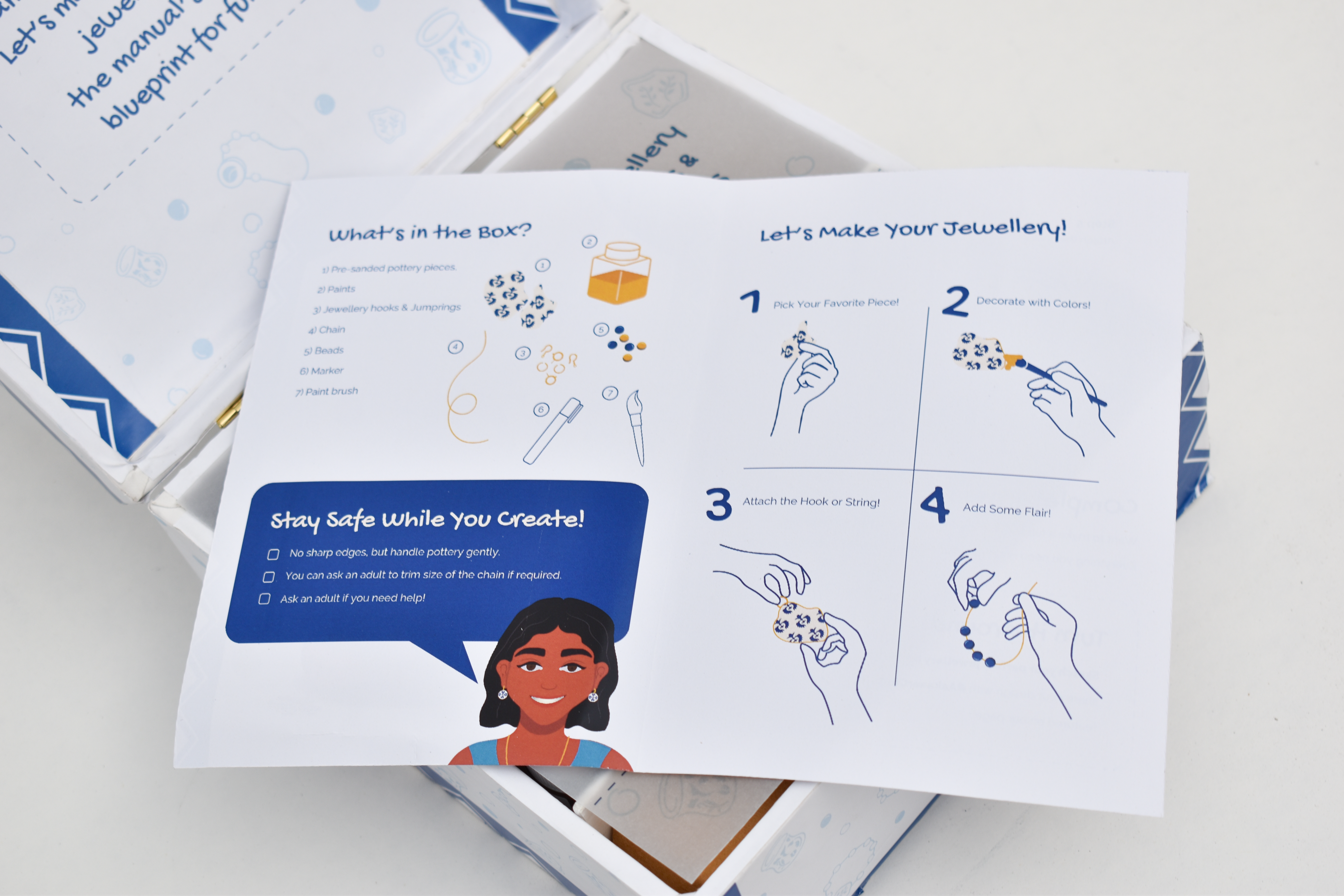 AAKAR kit opened with materials arranged inside