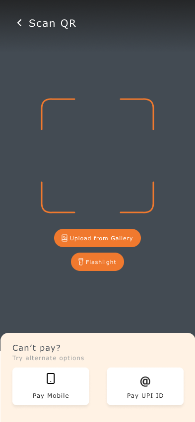 QR scan with fallback options